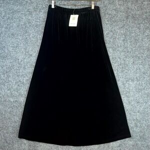 TR Bentley Skirt Womens Medium Black Whimsigoth Witchy 90s Noir Velvet Maxi
